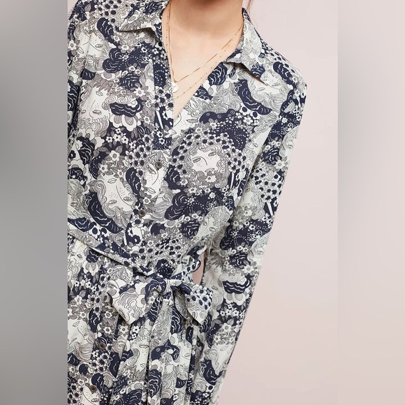 Anthropologie Conversations Colloquial Long-Sleeved Shirtdress - Picture 2 of 3